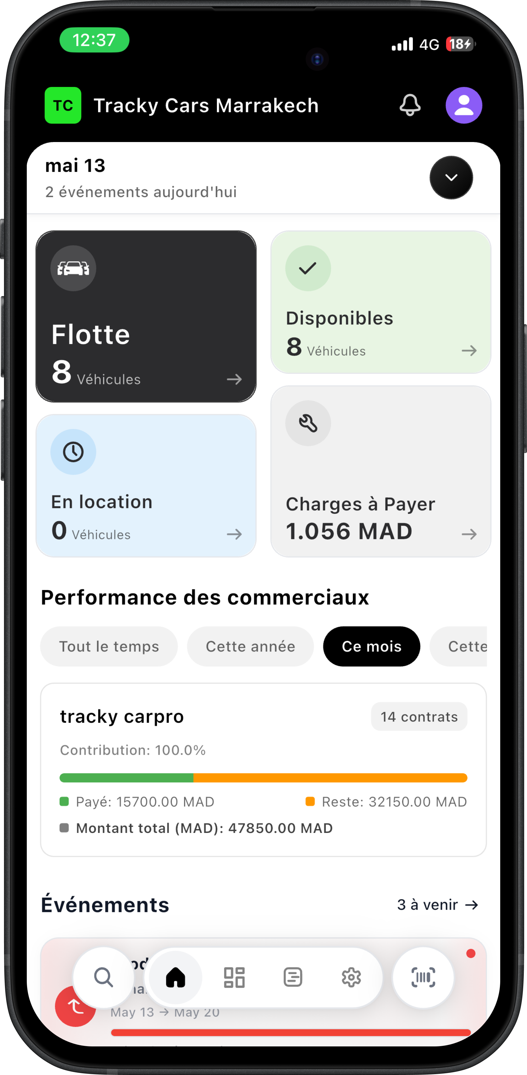 Tracky Car Pro – aperçu de l'application